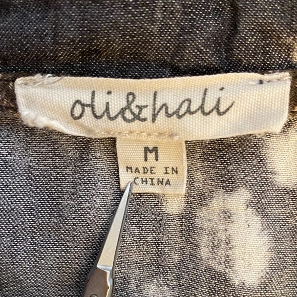 Oli & Hali Long Sleeve Acid Wash Pull On Patched Oversized Tunic Size Medium - Picture 9 of 15